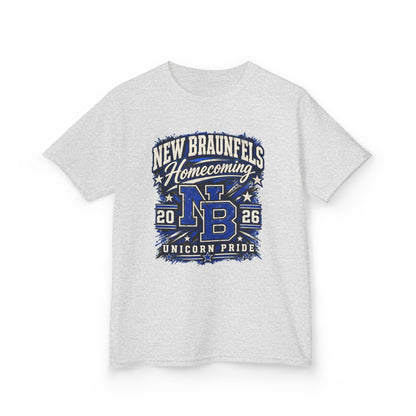 New Braunfels Homecoming 2026 Kids T‑Shirt — NB Unicorn Pride School Spirit Tee