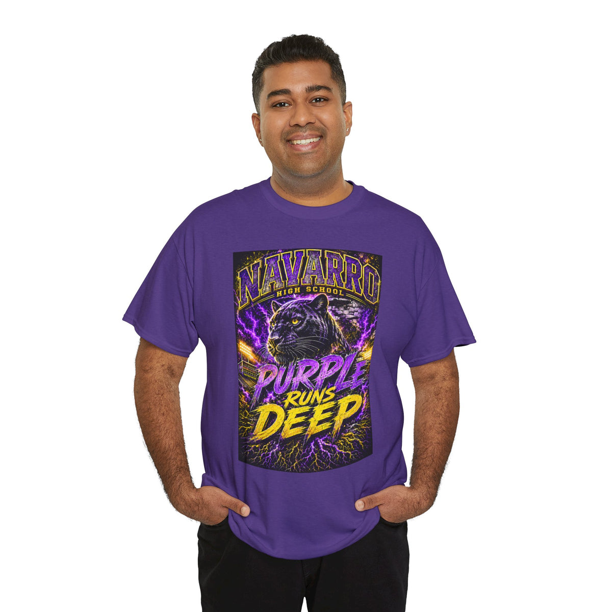 Purple Runs Deep Panther T-Shirt — Navarro School Spirit Tee