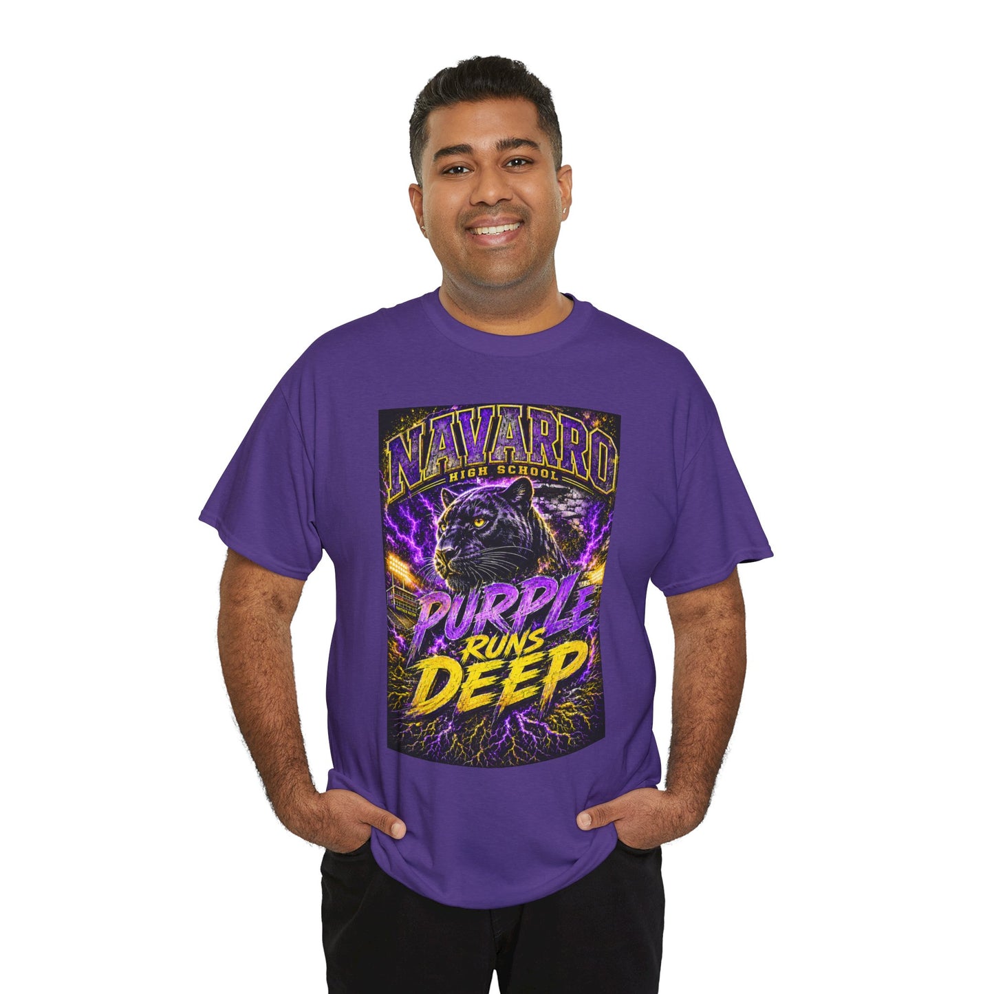 Purple Runs Deep Panther T-Shirt — Navarro School Spirit Tee