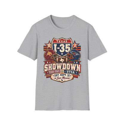 I-35 Texas Showdown Football T-Shirt – Texas State vs UTSA Game Day Tee