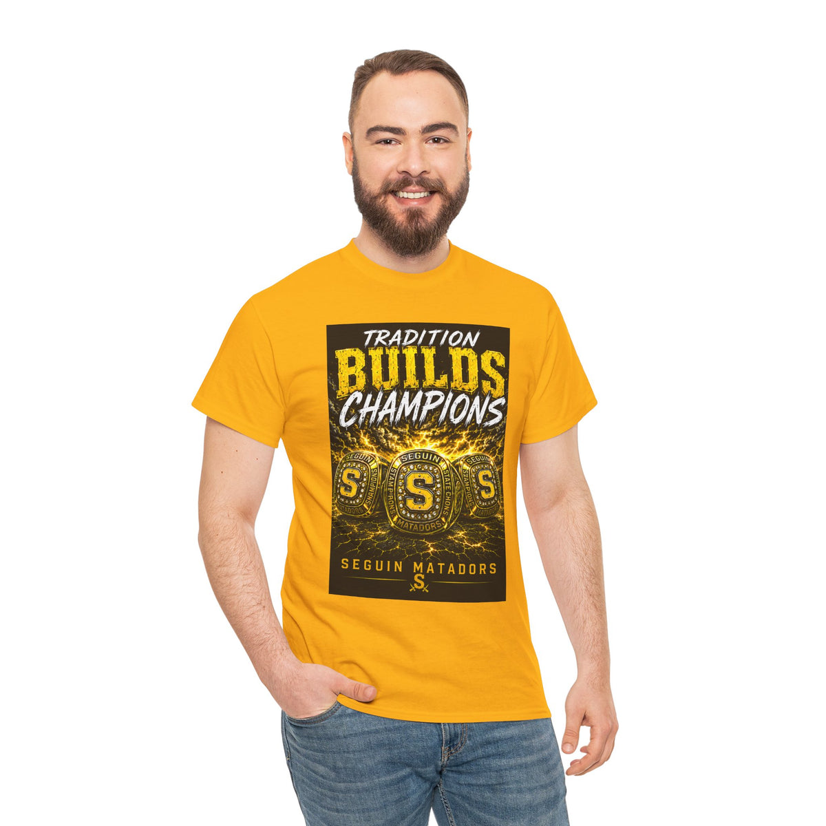 Tradition Builds Champions Tee — Seguin Matadors School Spirit T-Shirt
