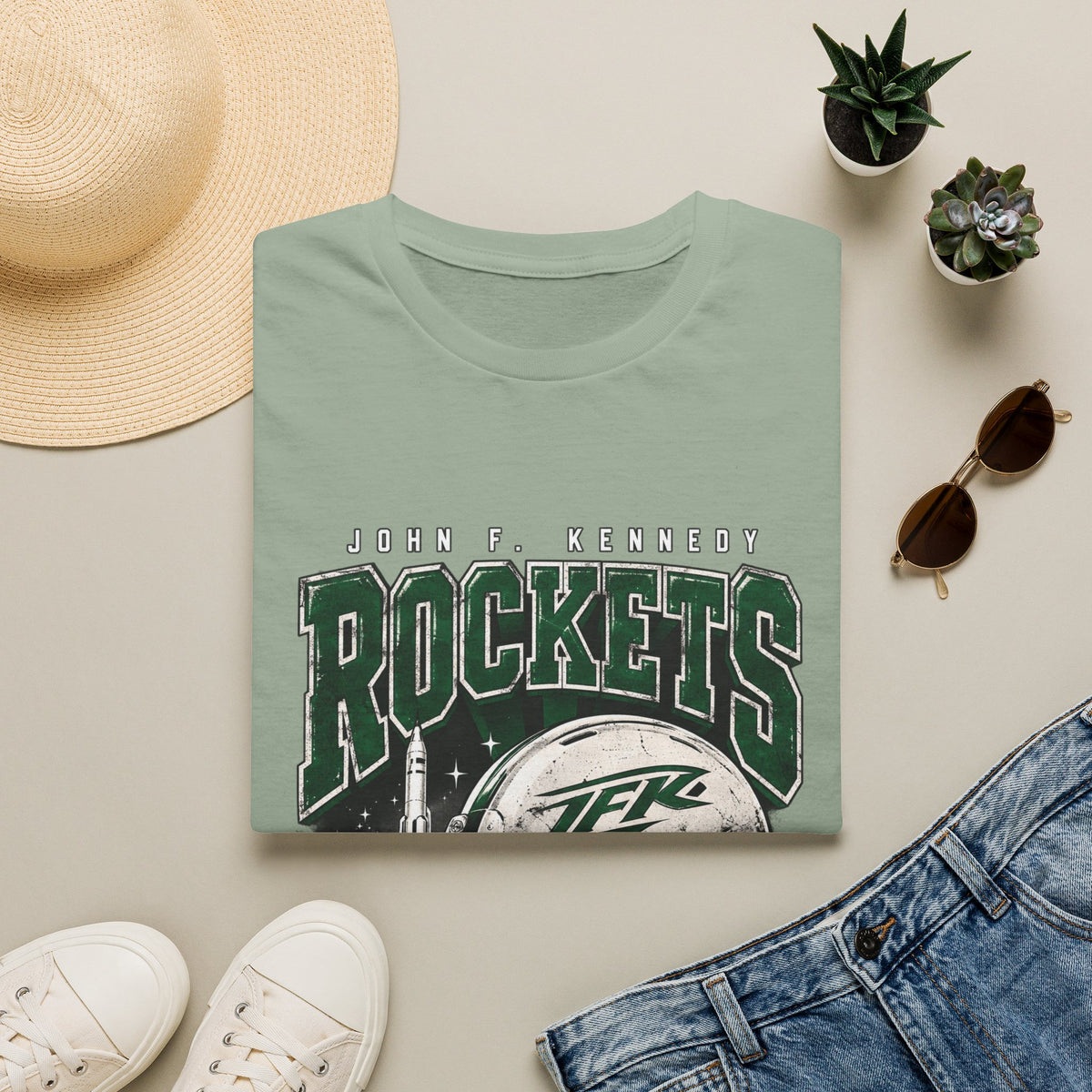Rockets Vintage Graphic T-Shirt — John F. Kennedy Space Team Tee