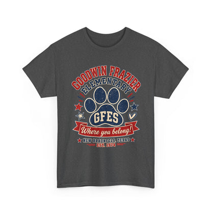 Goodwin Frazier Elementary GFES Paw Print T-Shirt — Where You Belong School Spirit Tee