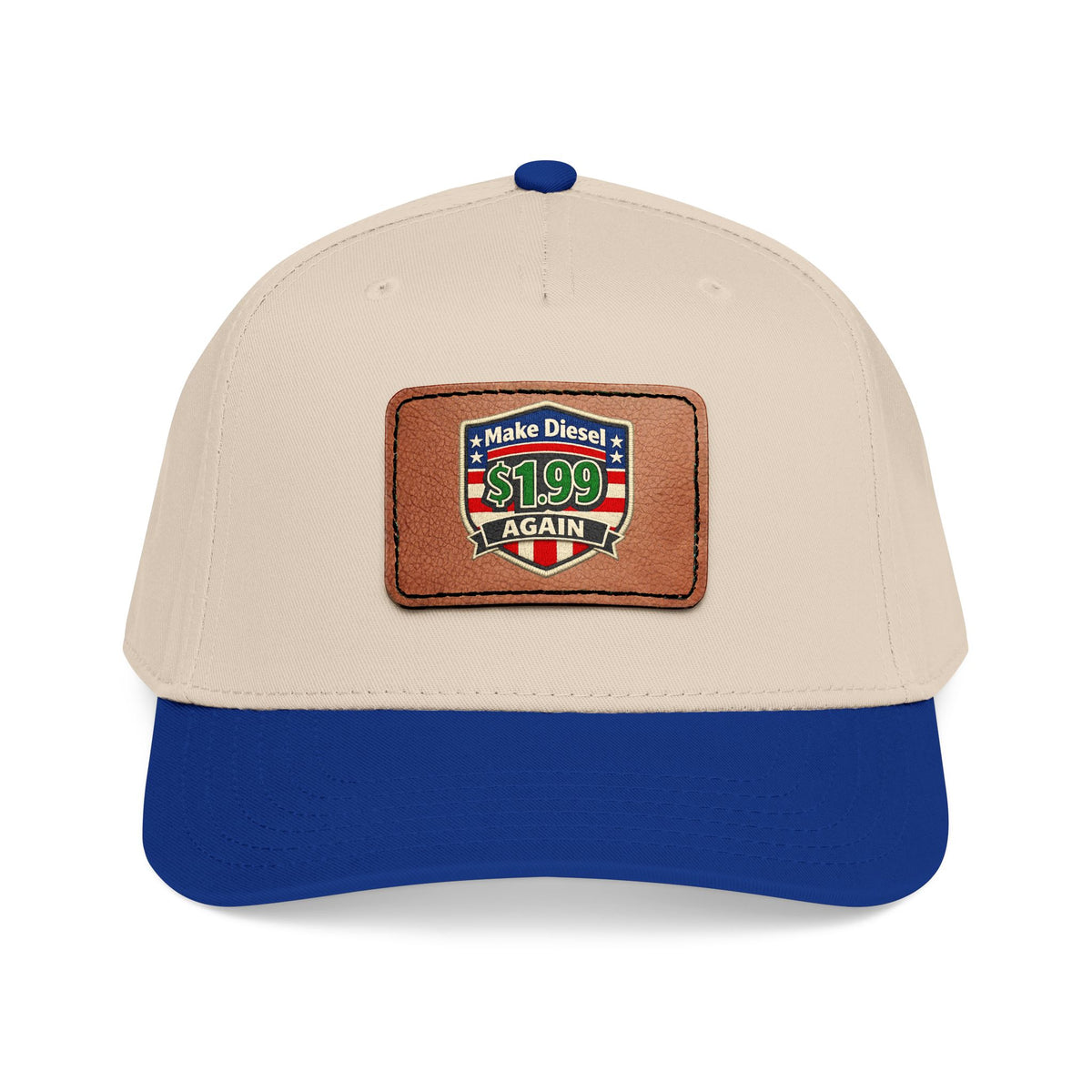 Diesel Mid Profile Baseball Cap with Leather Patch (Rectangle)