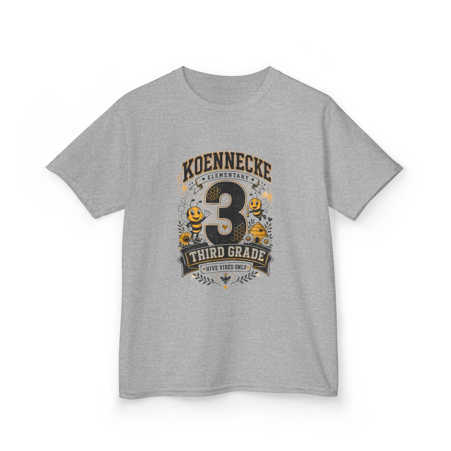 Third Grade Kids T‑Shirt — Personalized 'Koennecke 3' Back to School Tee