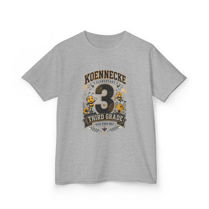 Third Grade Kids T‑Shirt — Personalized 'Koennecke 3' Back to School Tee