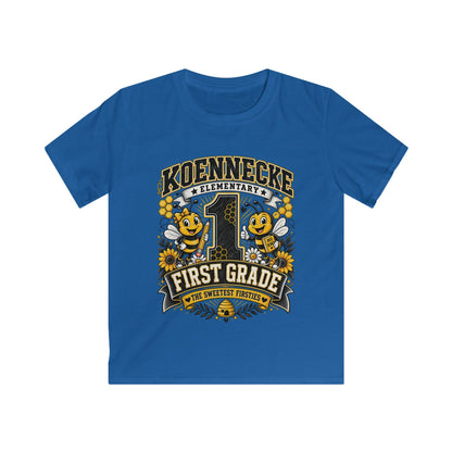 First Grade Kids Tee — 'Koennecke Elementary' Back-to-School Bee Design