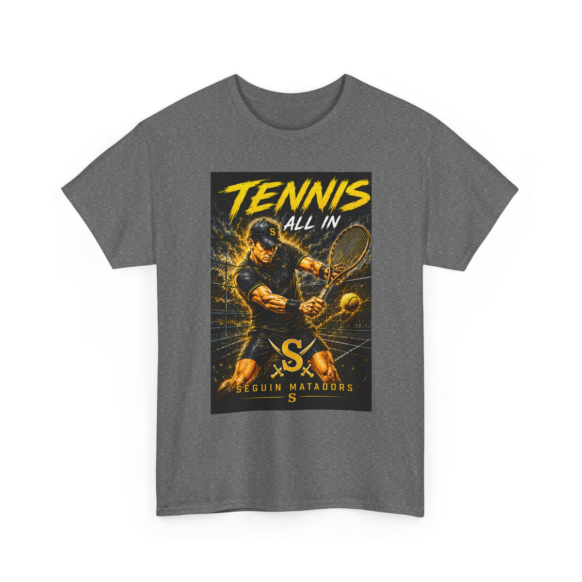 Tennis All In Graphic Tee — Vintage Tennis Player Poster Shirt