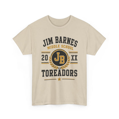 Jim Barnes Middle School Toreadors T-Shirt — School Spirit Tee with JB Crest