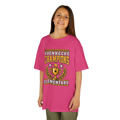 Koennecke Champions Elementary Kids T-Shirt — School Spirit Trophy Design