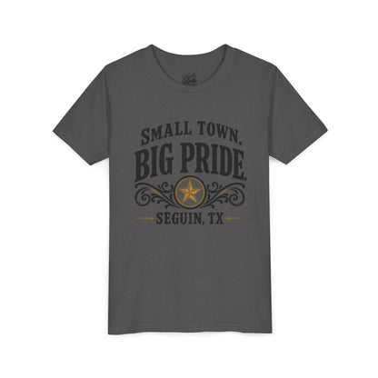 Youth Tee — "Small Town. Big Pride. Seguin, TX" Vintage Star