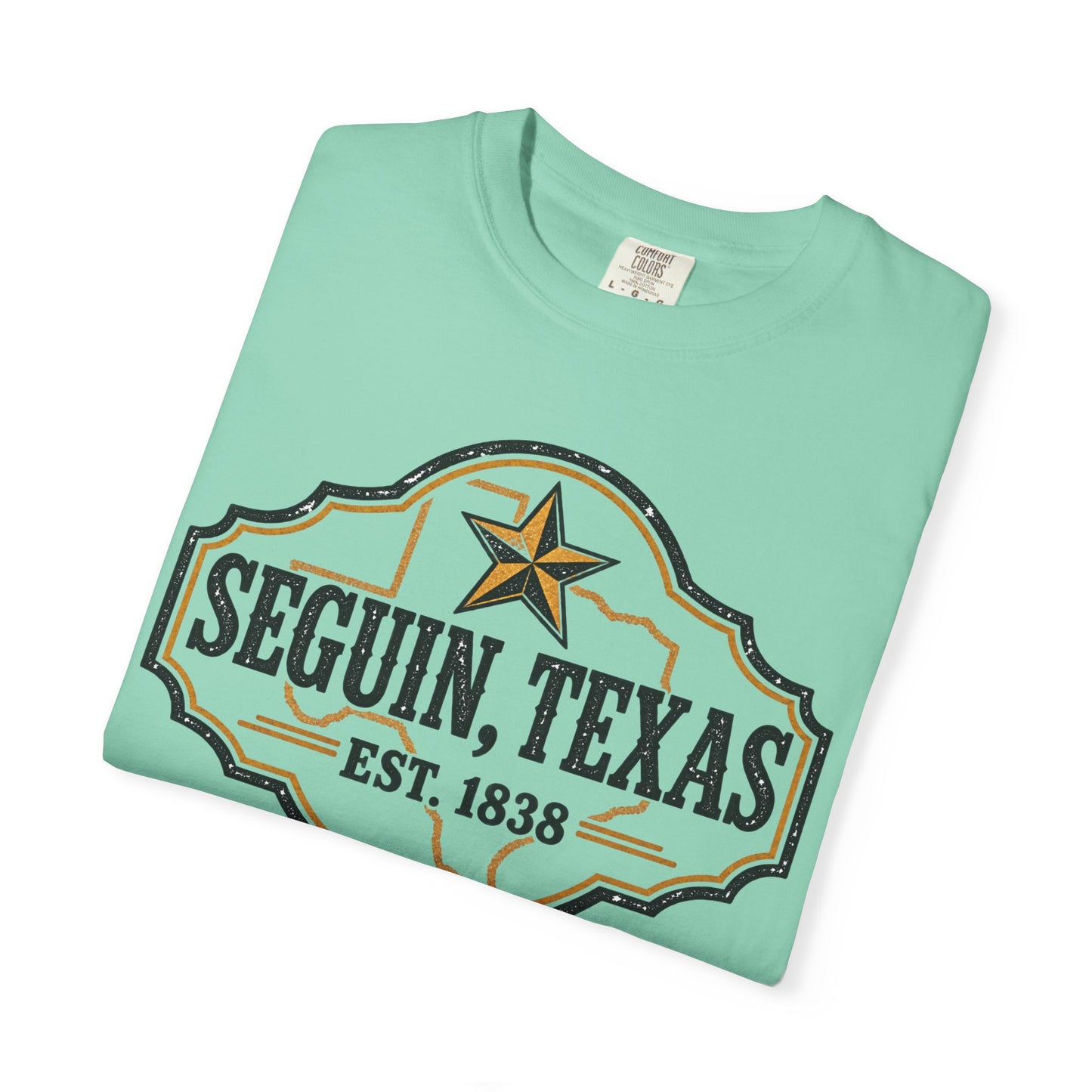 Seguin, Texas Vintage Badge T-Shirt — Est. 1838 Cotton Tee