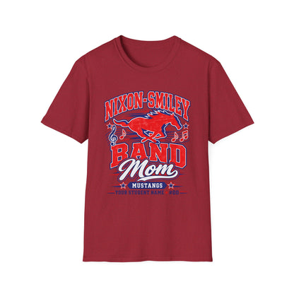 Mustangs Band Mom T-Shirt — Nixon-Smiley Band Support Tee