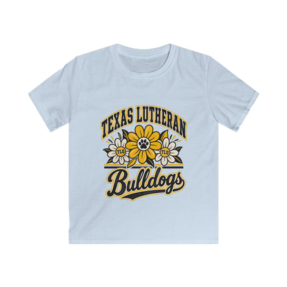 Texas Lutheran Bulldogs Kids T-Shirt — Floral Mascot Youth Tee