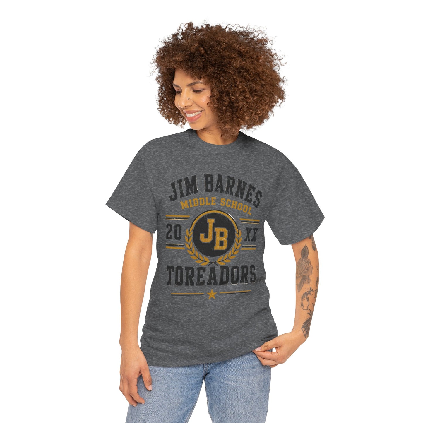 Jim Barnes Middle School Toreadors T-Shirt — School Spirit Tee with JB Crest