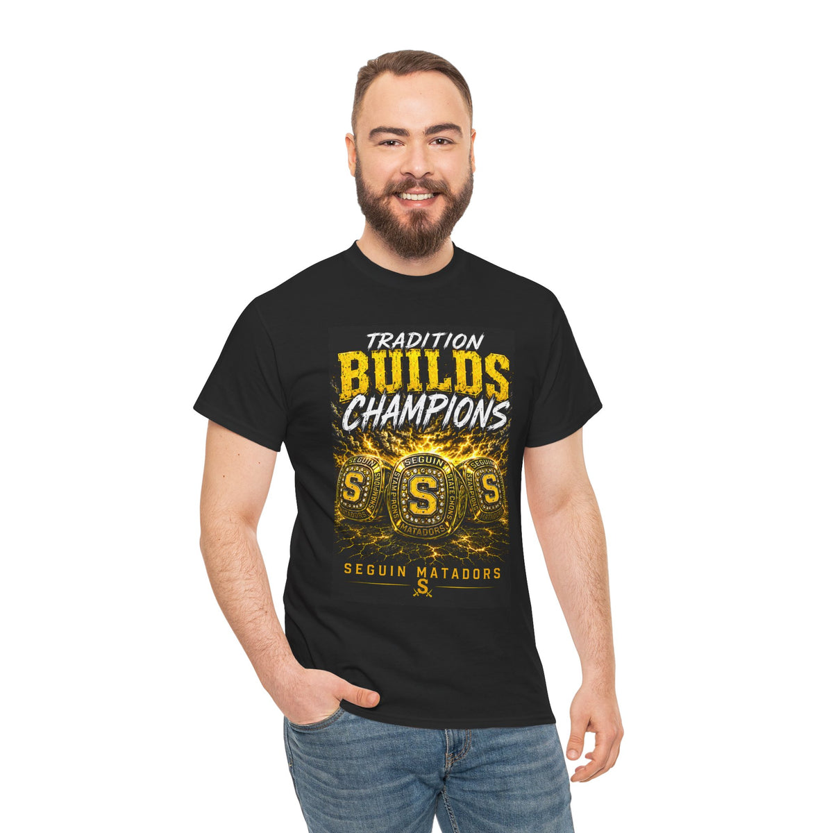 Tradition Builds Champions Tee — Seguin Matadors School Spirit T-Shirt