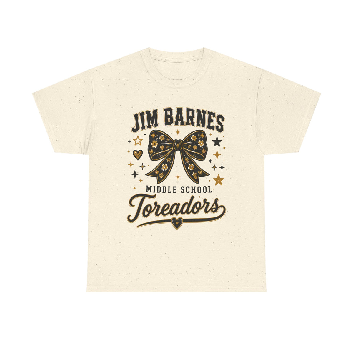 T-Shirt — Jim Barnes Middle School Toreadors Cheer Bow Design