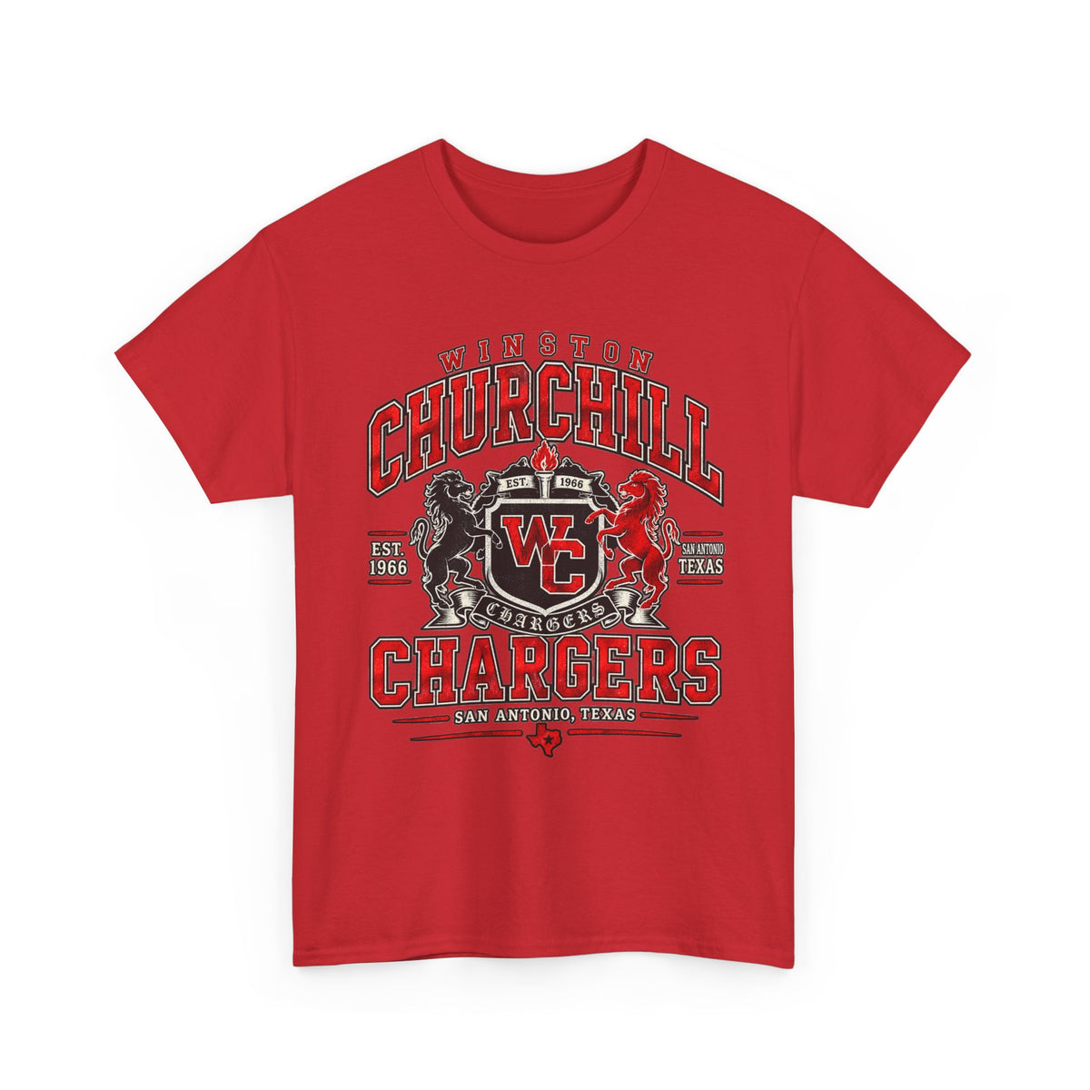 Churchill Chargers School Spirit T-Shirt — WC Logo & Mascot Tee