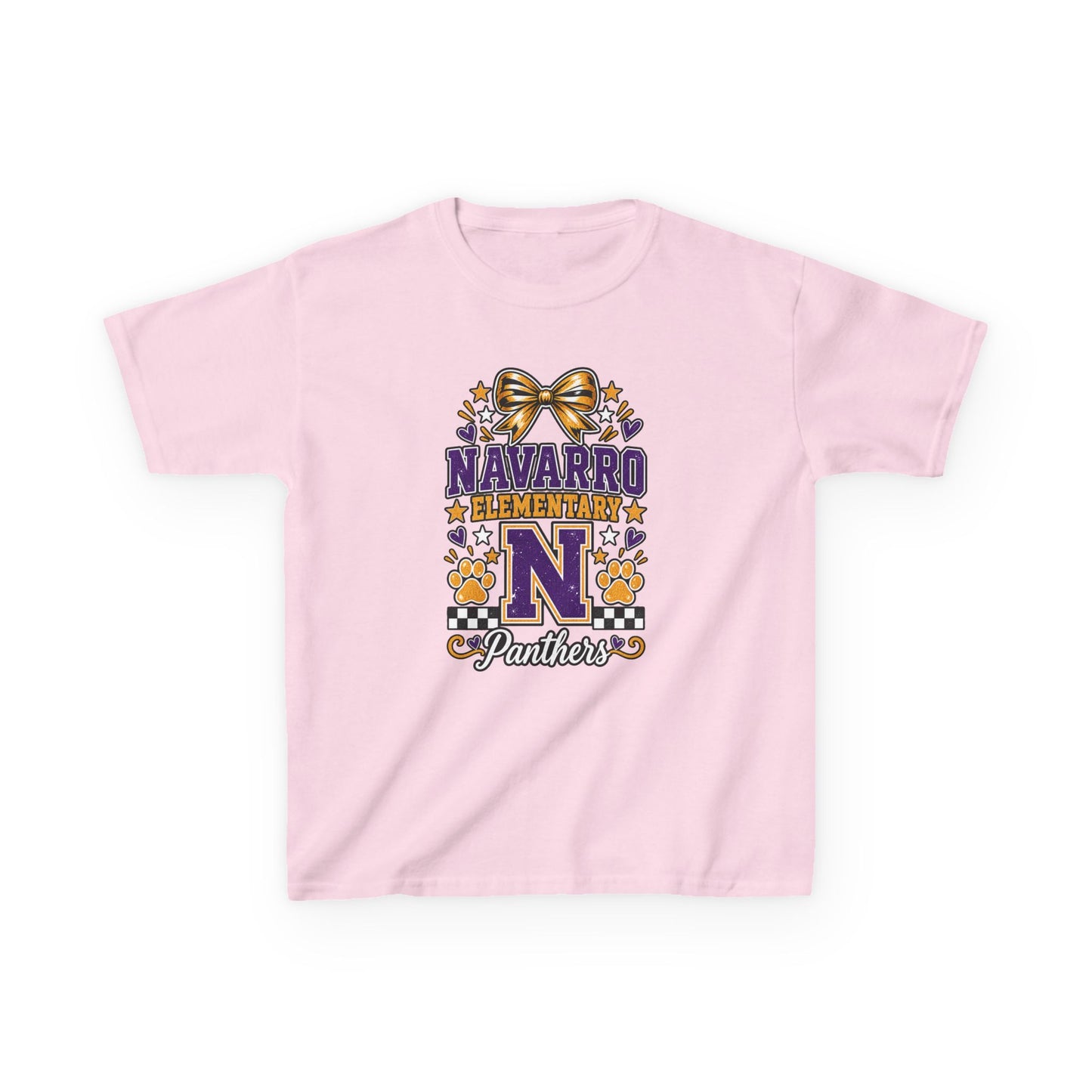 Kids Navarro Elementary Panthers T‑Shirt — Purple & Gold School Spirit Tee