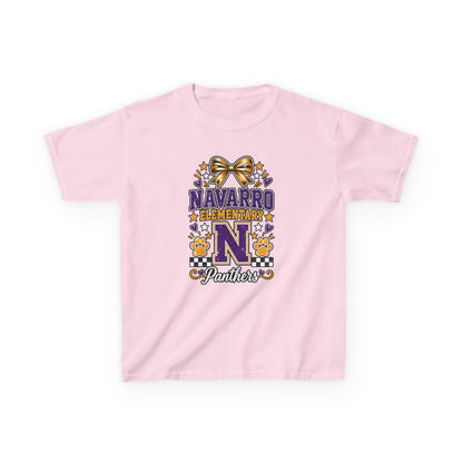 Kids Navarro Elementary Panthers T‑Shirt — Purple & Gold School Spirit Tee