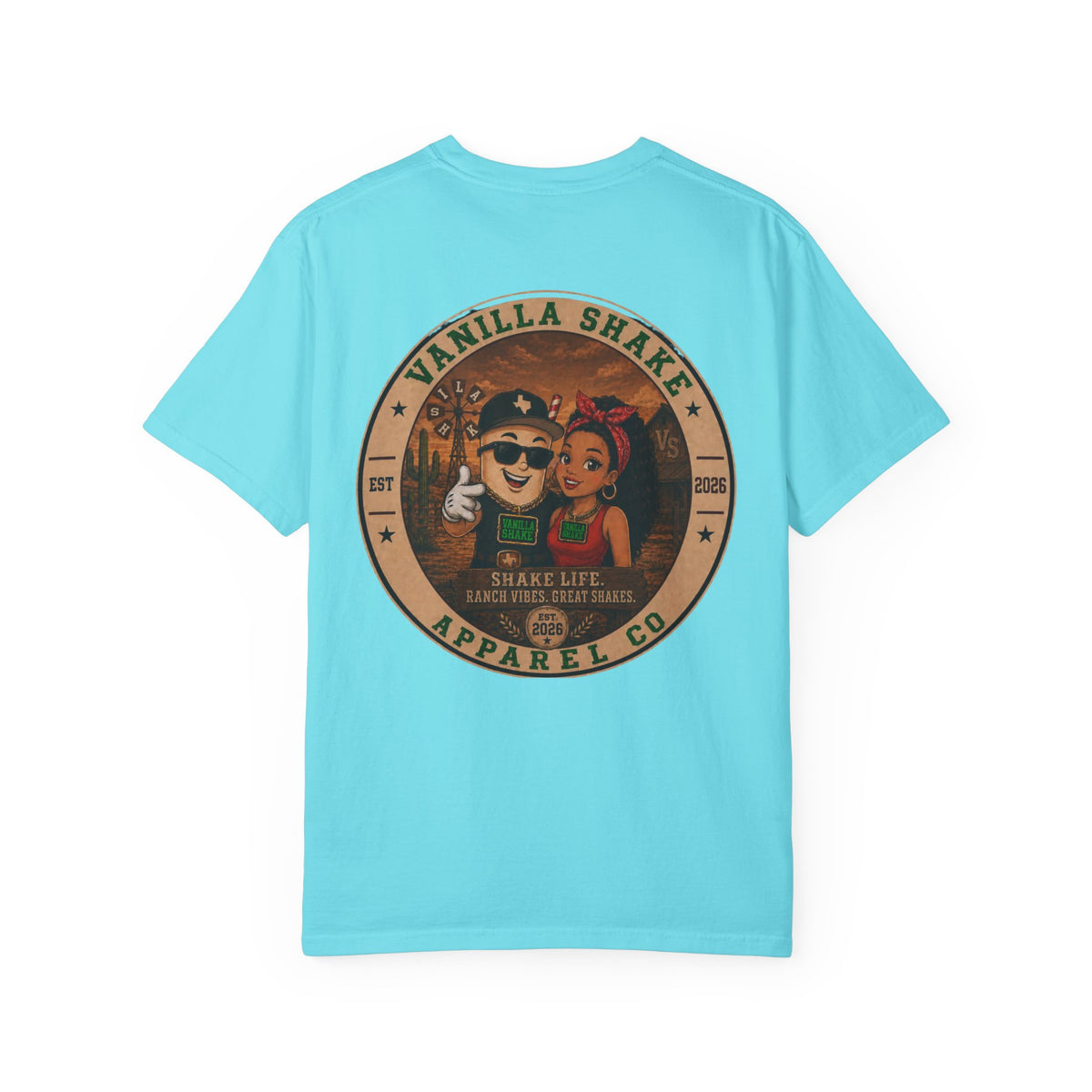 Mr. & Mrs. Shake Logo 2 - Unisex Garment-Dyed T-shirt