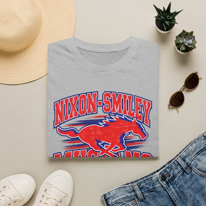 Mustang Mom T‑Shirt — Nixon‑Smiley School Spirit Tee (Customizable Student Name)