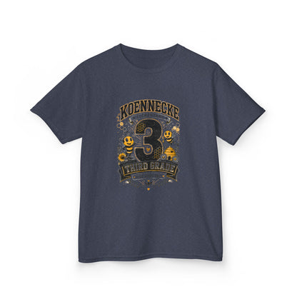 Third Grade Kids T‑Shirt — Personalized 'Koennecke 3' Back to School Tee