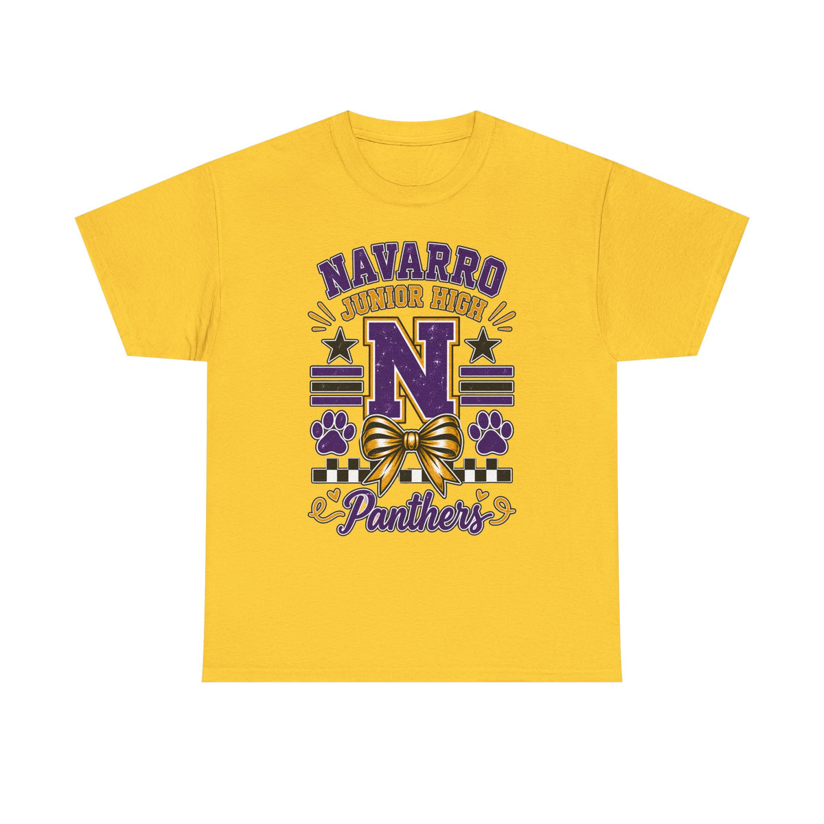 Navarro Junior High Panthers T-Shirt – School Spirit Tee with Purple & Gold Mascot Design