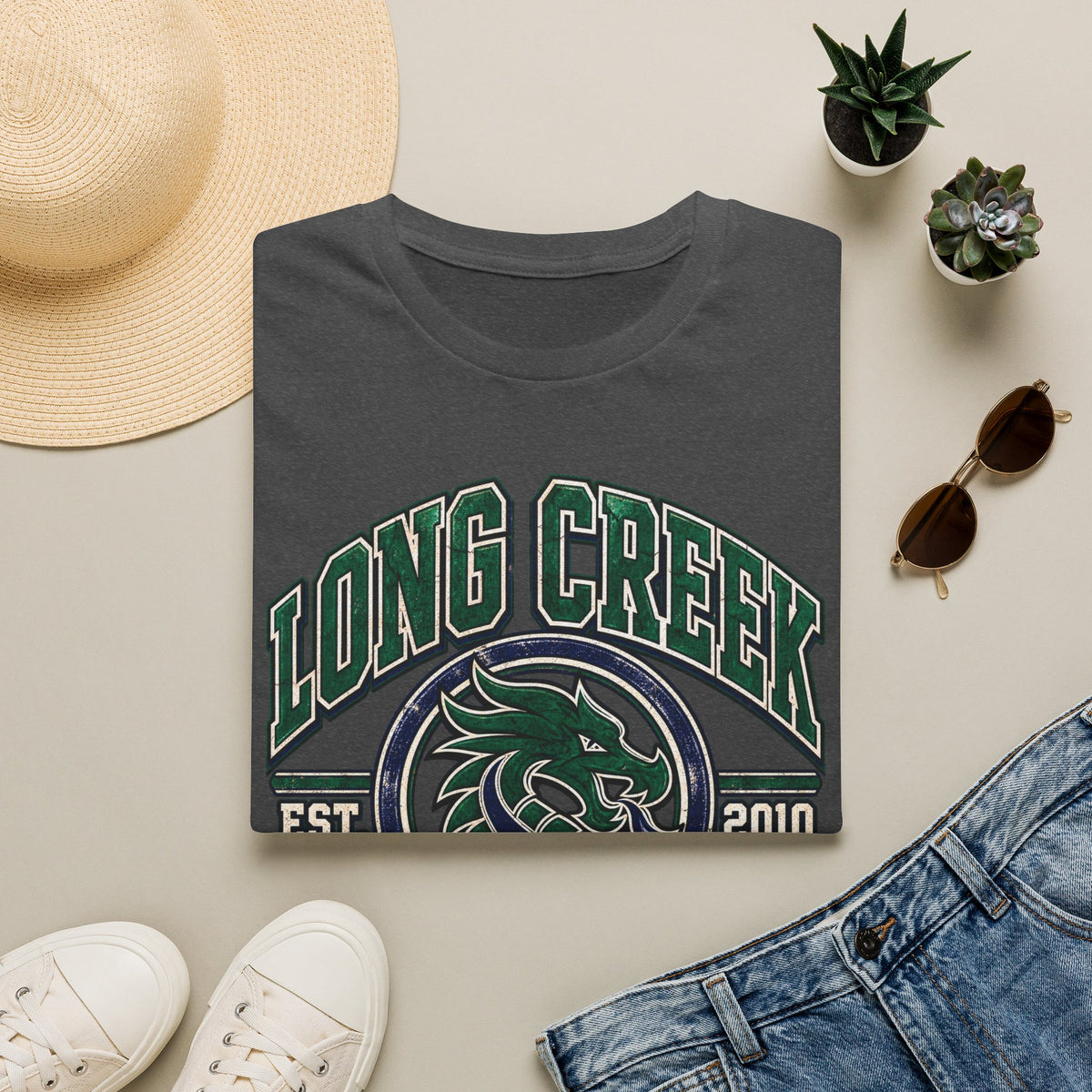 Long Creek High School Mascot T-Shirt — School Spirit Dragon Tee (Established 2010)