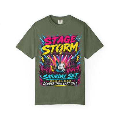 Stage Storm Rock Band T-Shirt — "Stage Storm" Guitar Concert Graphic Tee