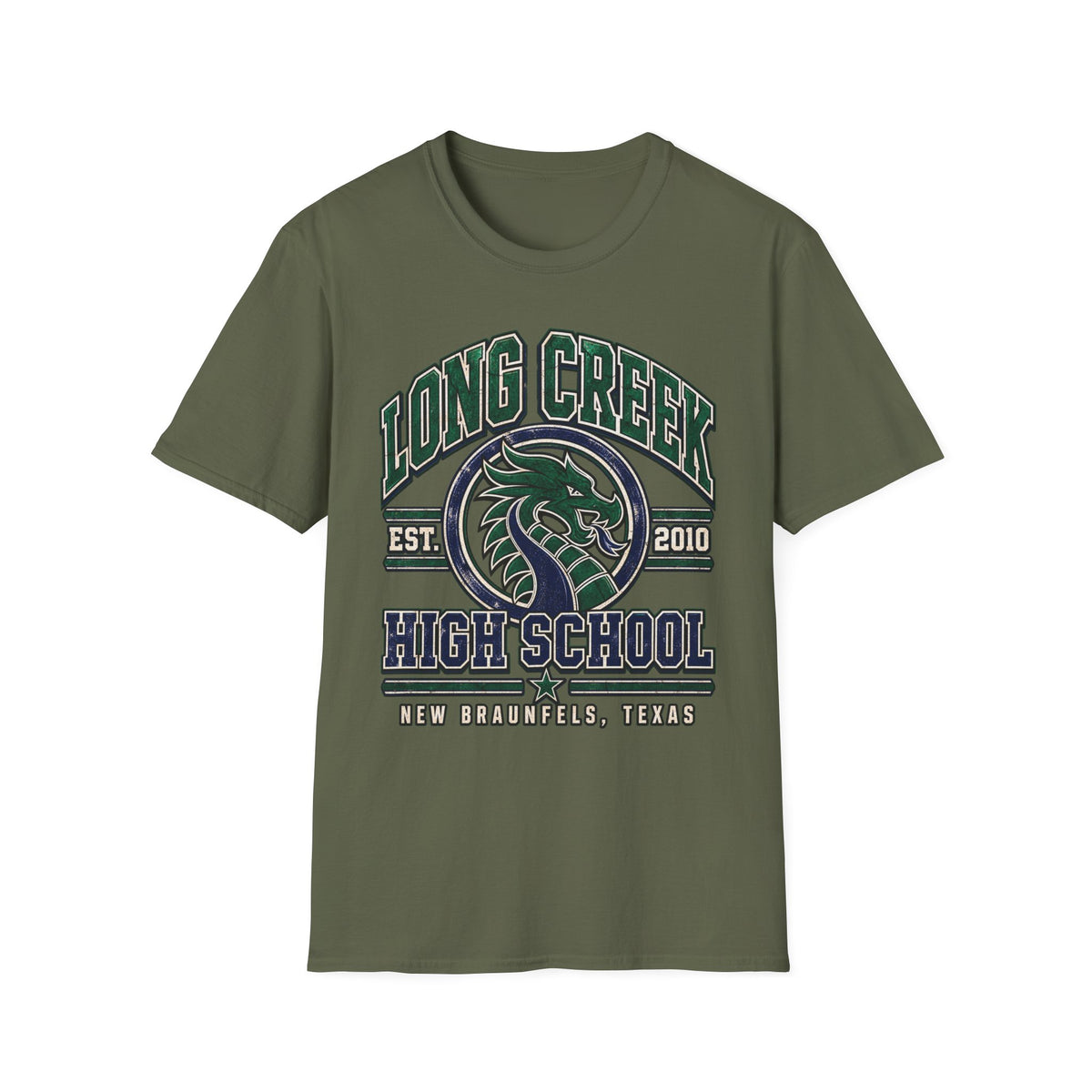 Long Creek High School Mascot T-Shirt — School Spirit Dragon Tee (Established 2010)