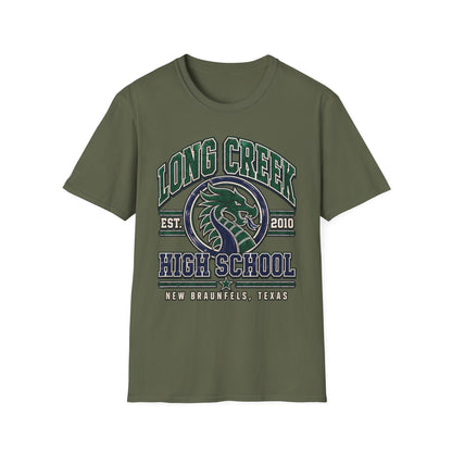 Long Creek High School Mascot T-Shirt — School Spirit Dragon Tee (Established 2010)