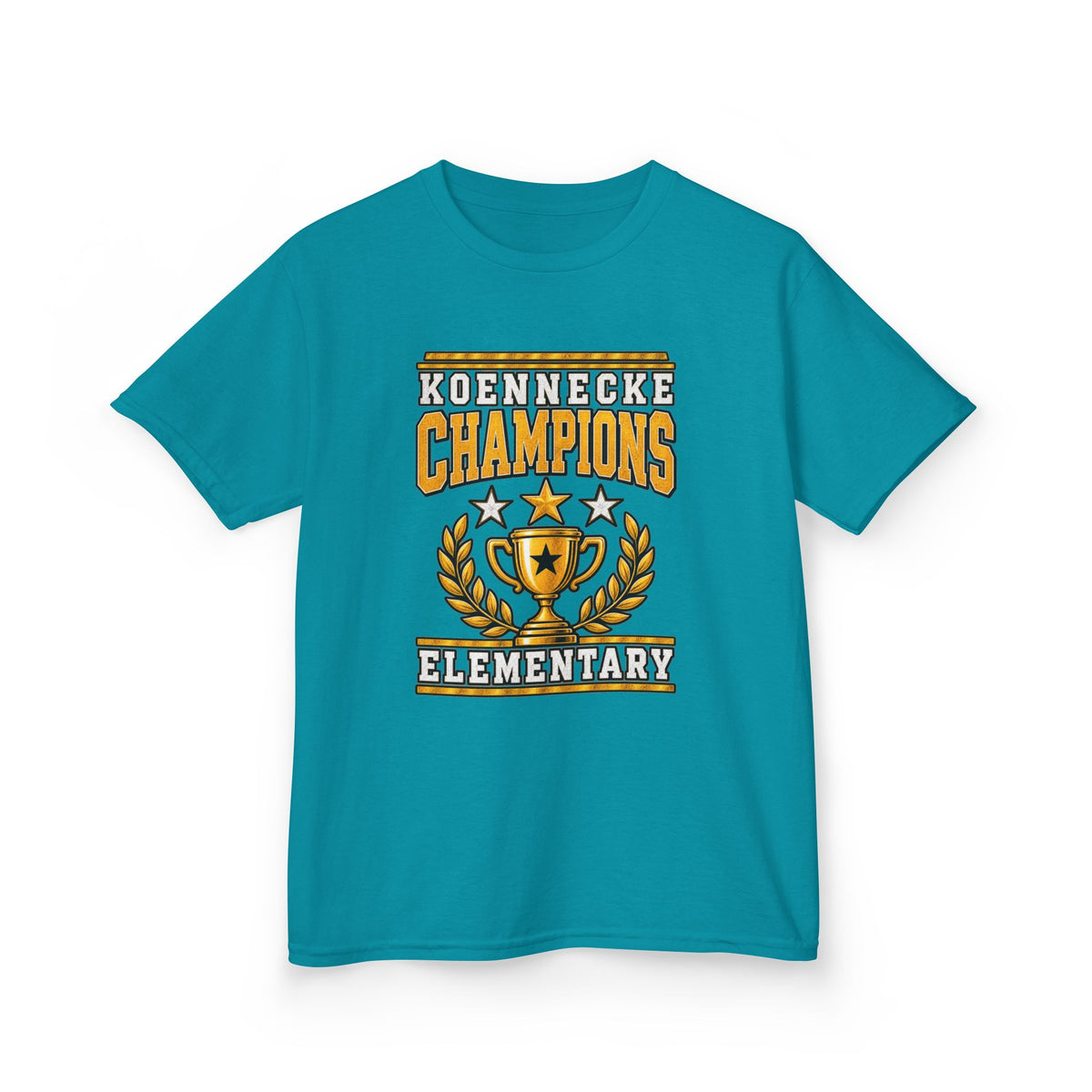 Koennecke Champions Elementary Kids T-Shirt — School Spirit Trophy Design