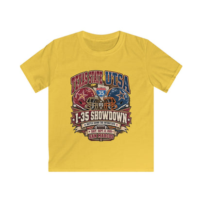 Kids Football Tee – I-35 Showdown Texas State vs UTSA Youth Game Shirt