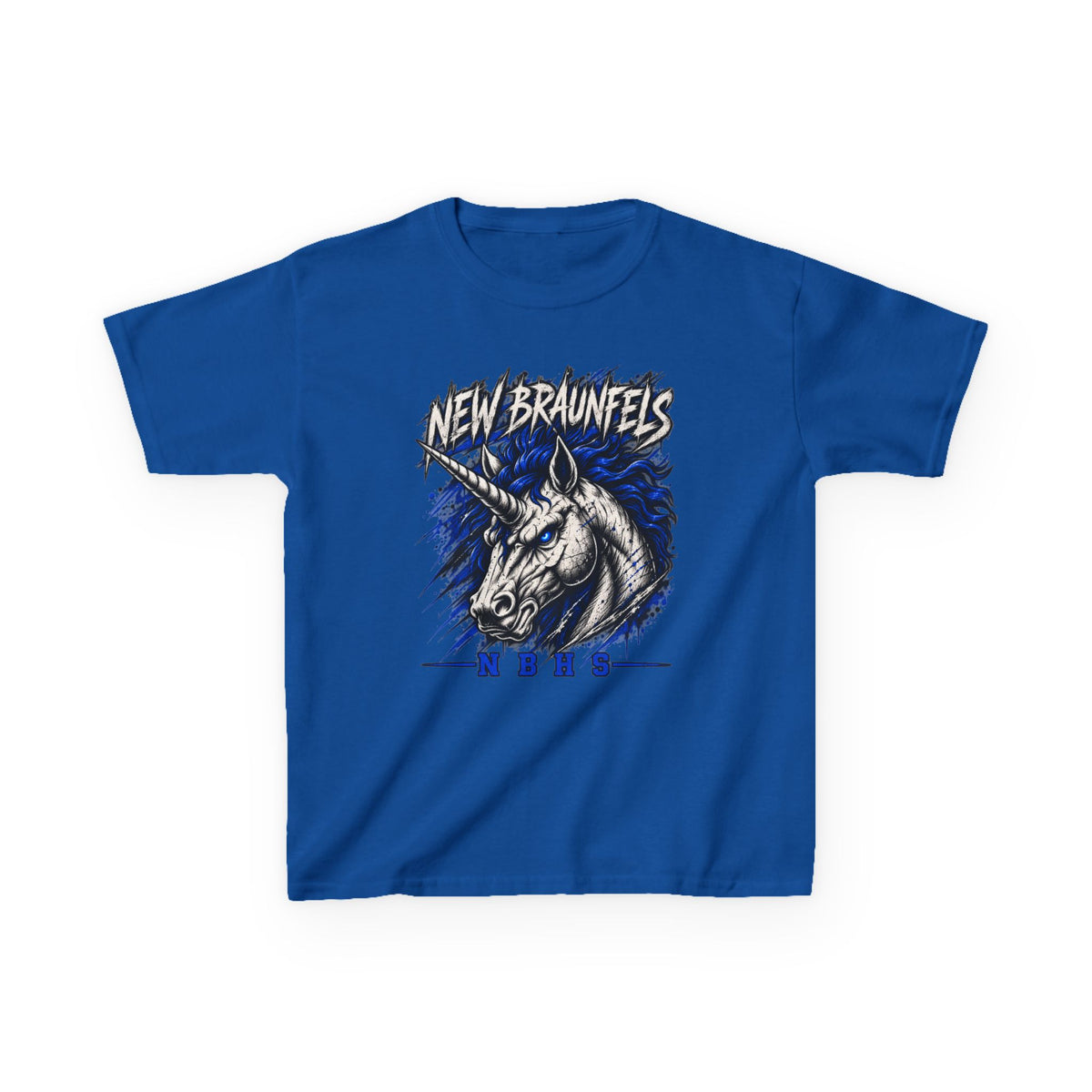 New Braunfels Unicorn Kids T‑Shirt — Blue Graphic Tee for Children