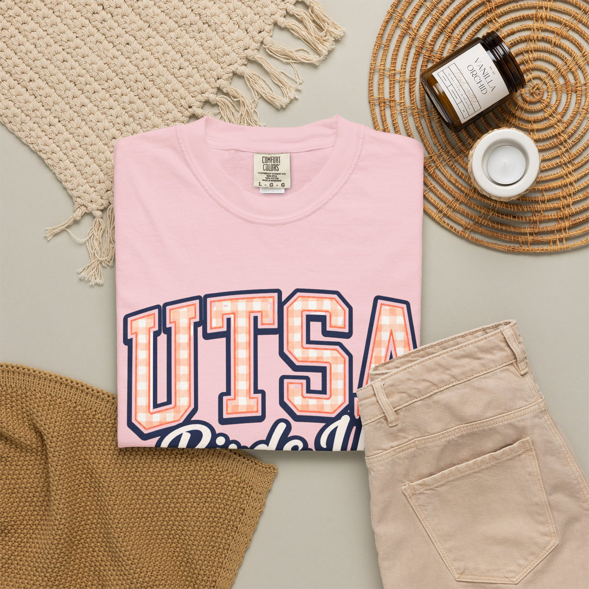UTSA Birds Up T-Shirt — San Antonio Orange Garment-Dyed Tee