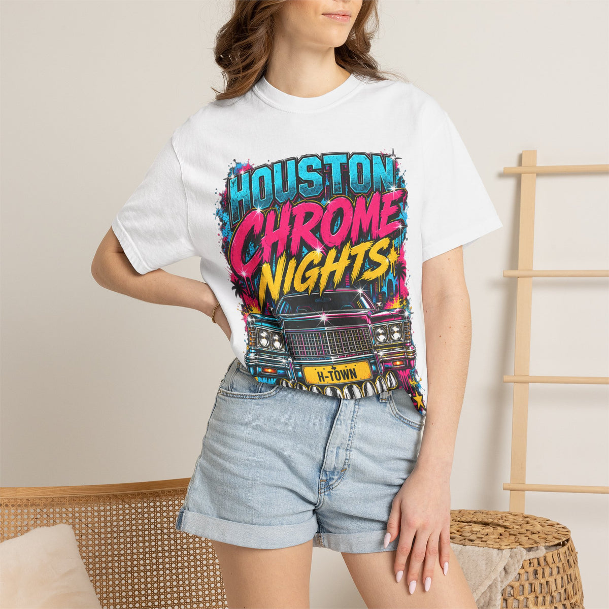 Houston Chrome Nights T-Shirt — Texas Night Ride Classic Car Tee