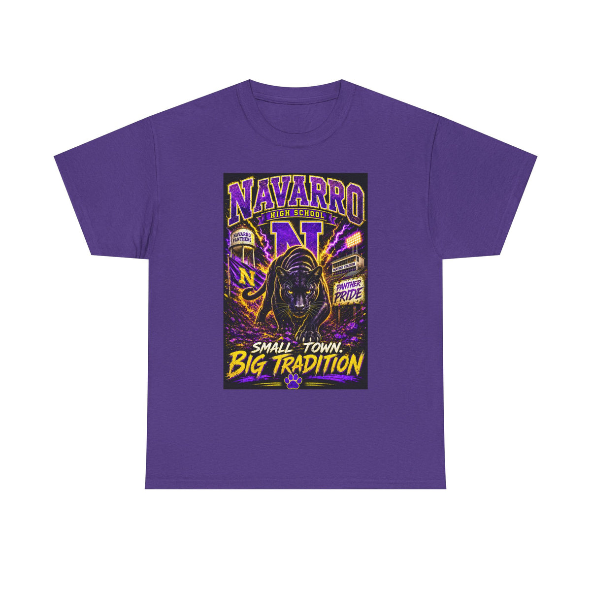 T-Shirt — Navarro “Small Town, Big Tradition” Vintage Football Pride Tee