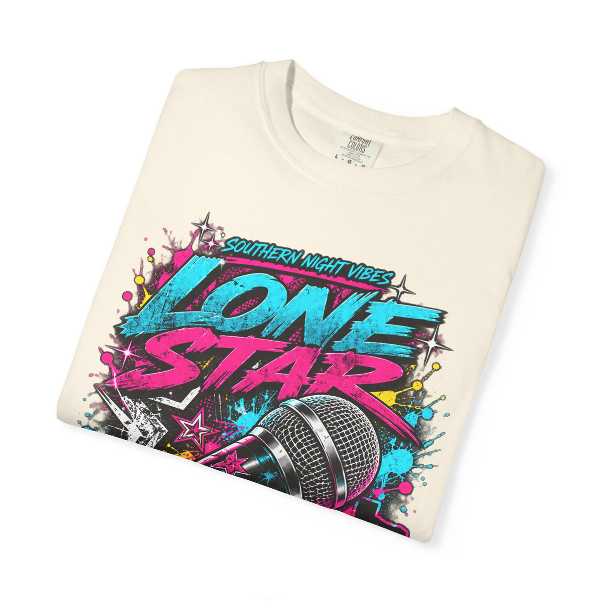 Lone Star Flow Microphone T-Shirt — Gonzales, Texas Retro Rap Tee