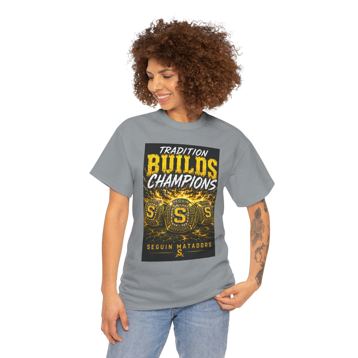 Tradition Builds Champions Tee — Seguin Matadors School Spirit T-Shirt