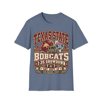Texas State Bobcats Football T‑Shirt – I‑35 Showdown Game Day Tee