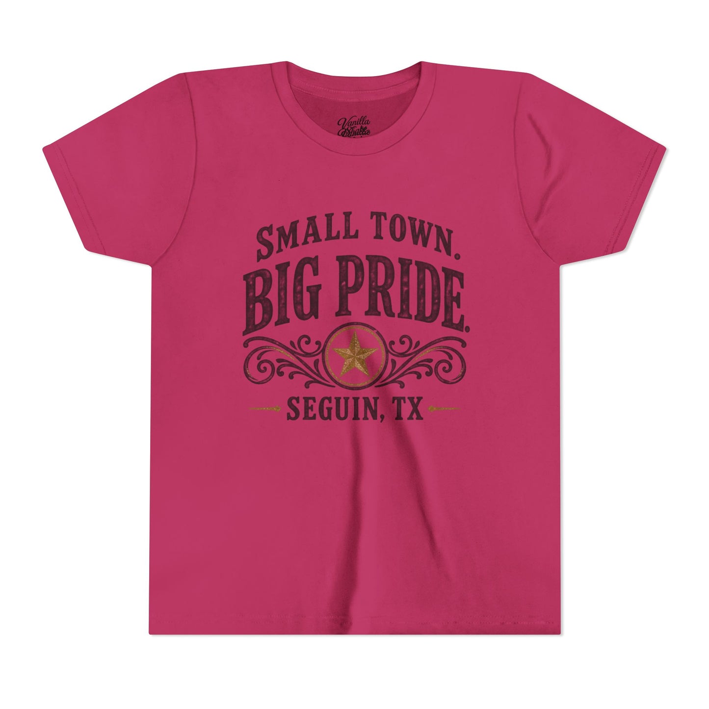 Youth Tee — "Small Town. Big Pride. Seguin, TX" Vintage Star