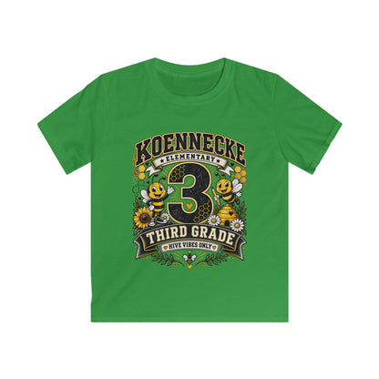 Third Grade Kids Tee - Koennecke Elementary 3rd Grade Sunflower Bee School Shirt