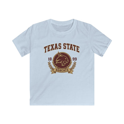 Texas State Bobcats Kids T-Shirt — Retro 1899 College Mascot Tee