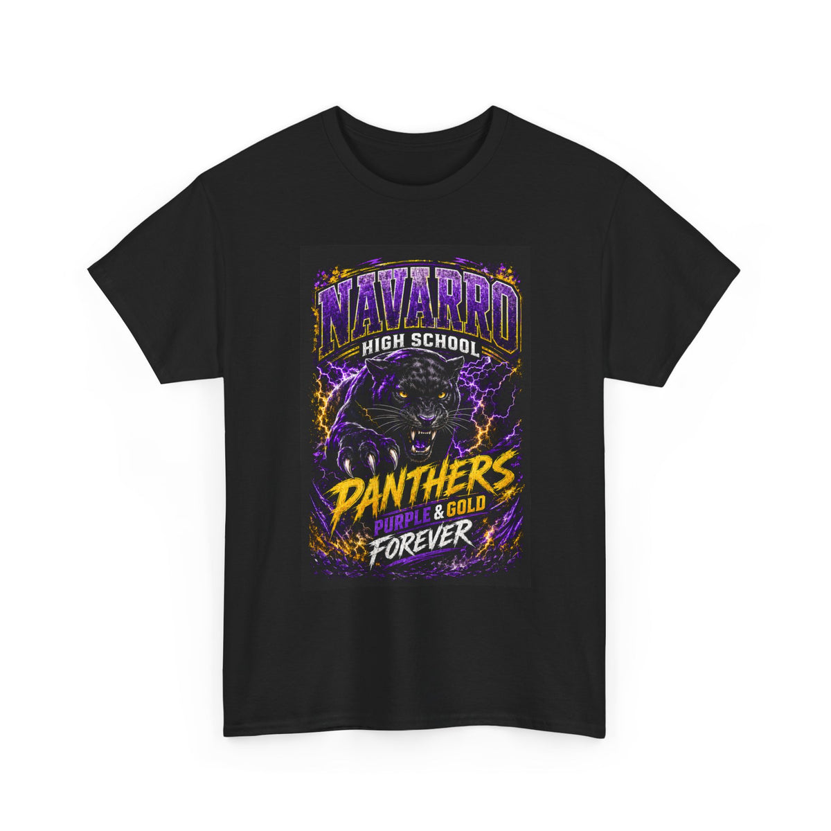 Navarro High Panthers T‑Shirt — Purple & Gold "Panthers Forever" School Spirit Tee