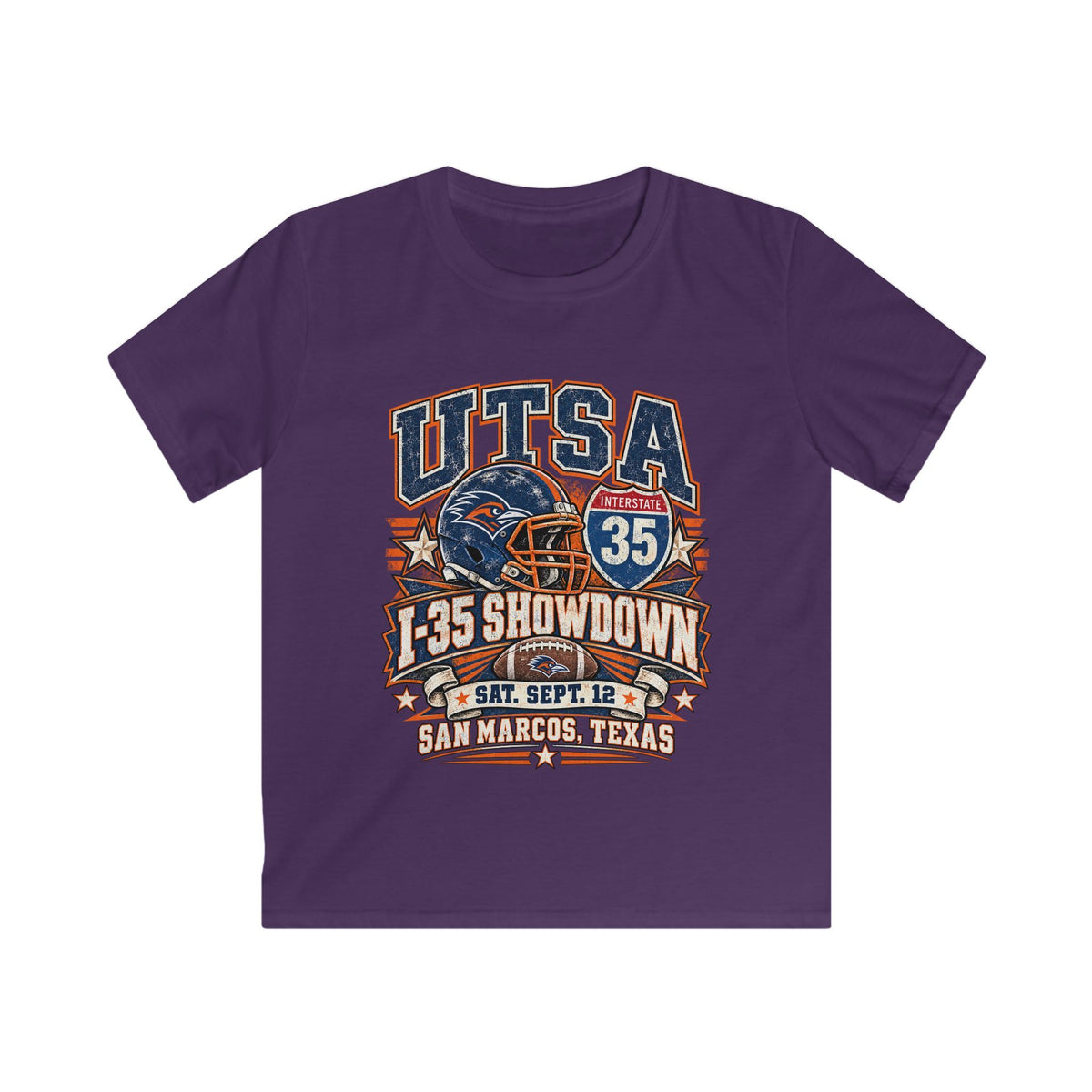 UTSA I‑35 Showdown Kids T‑Shirt — San Marcos Football Game Tee