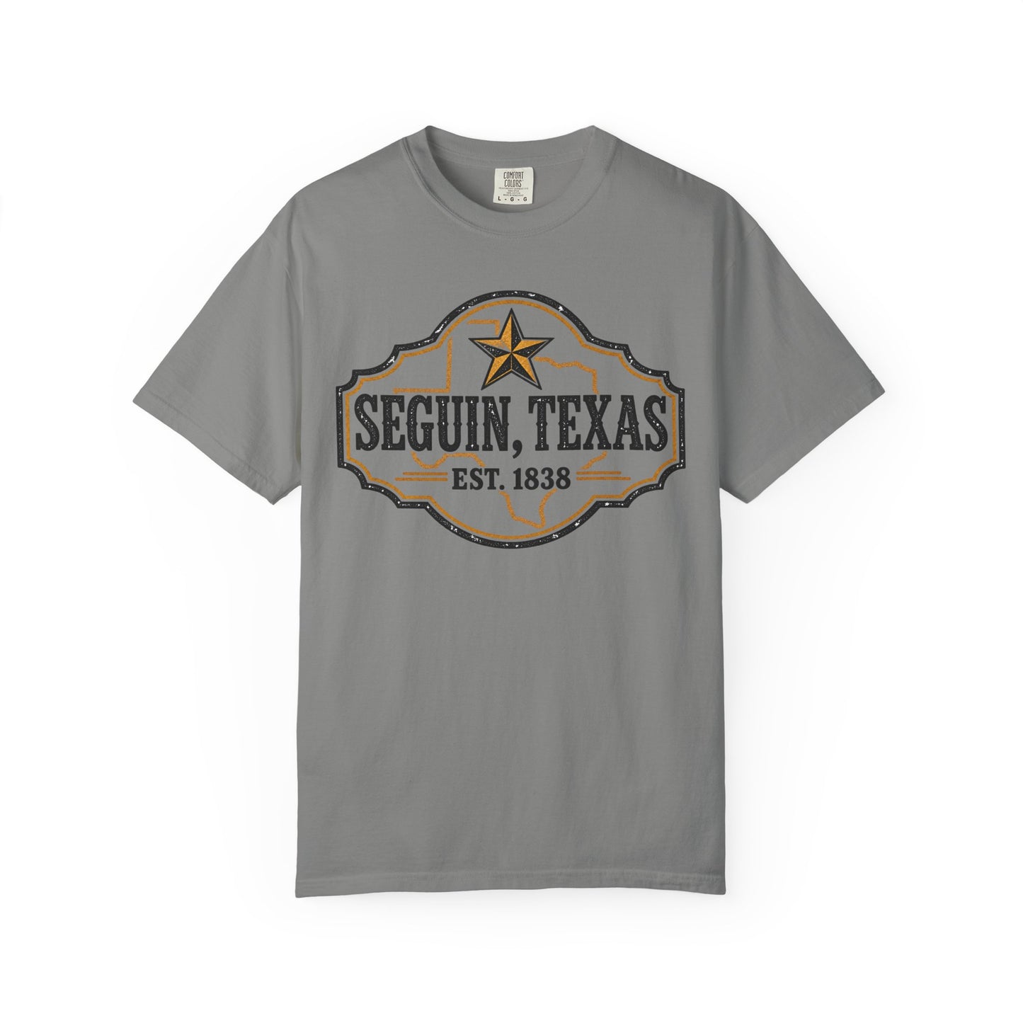 Seguin, Texas Vintage Badge T-Shirt — Est. 1838 Cotton Tee