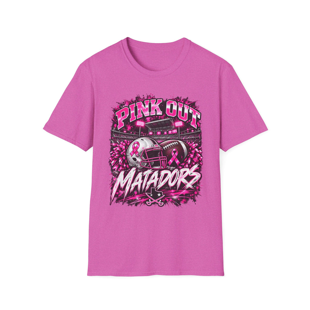 Pink Out Matadors Football T-Shirt — Breast Cancer Awareness Game Tee