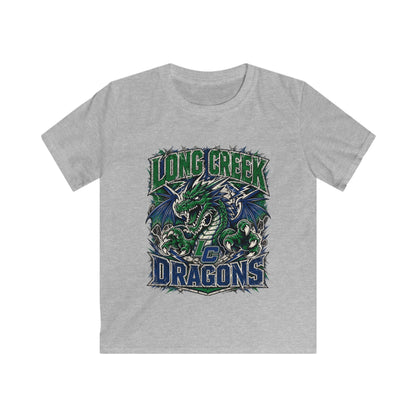 Long Creek Dragons Kids Tee — Green Fierce Dragon School Spirit Shirt