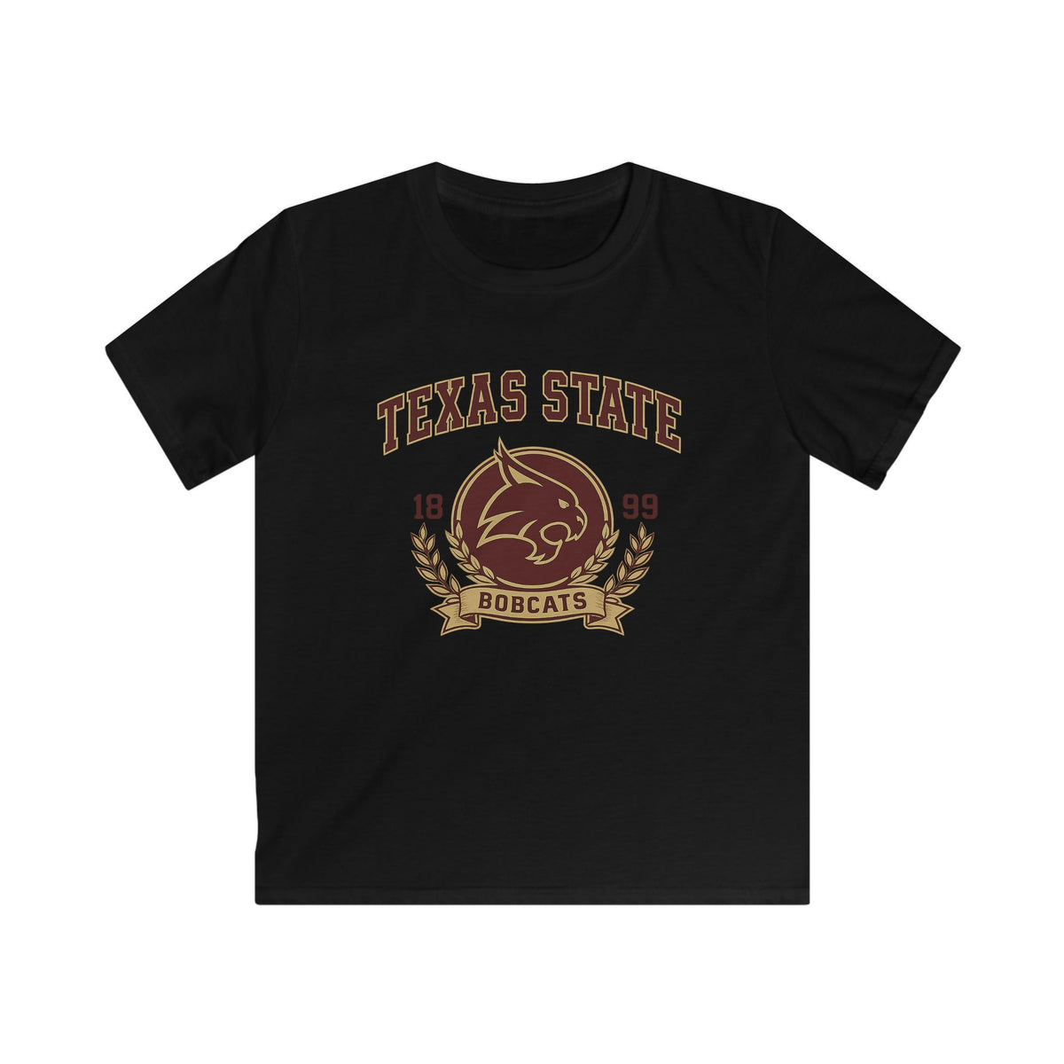 Texas State Bobcats Kids T-Shirt — Retro 1899 College Mascot Tee